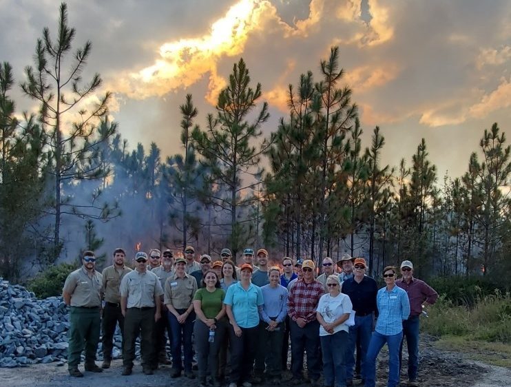 Academy participants following the prescribed fire demonstration. Photo by Mark McClellan.