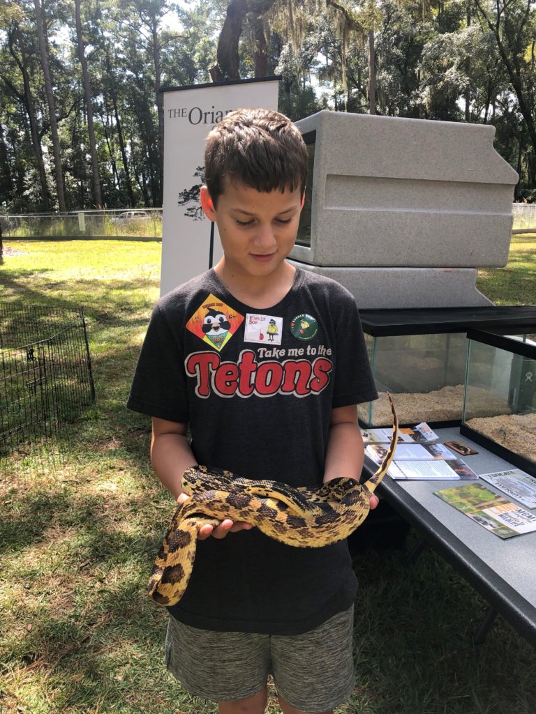 Thanks to The Orianne Society, visitors had the chance to meet several animals native to longleaf habitats. Photo by Lisa Lord.