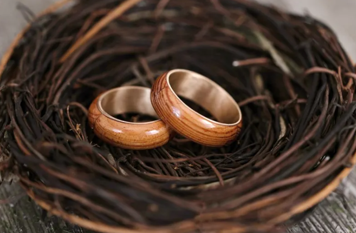 Handmade wooden rings created from Longleaf Pine by Donald DiMauro